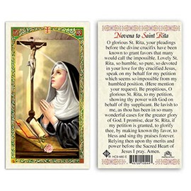 Novena to Saint Rita Laminated Prayer Cards - Pack of 25- English
