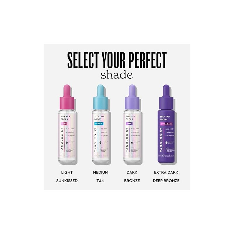 TANOLOGIST, Self Tan Drops, Serum Autobronceador Facial y Corporal con