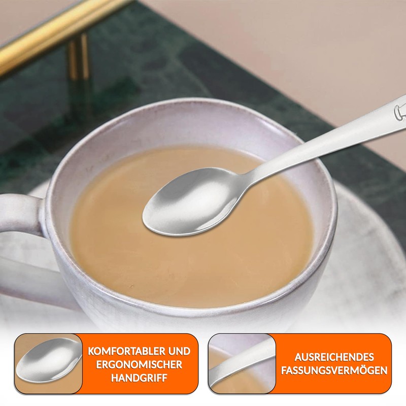 Espresso Spoons Small Stainless Steel 24 Pieces 10 cm Suitable
