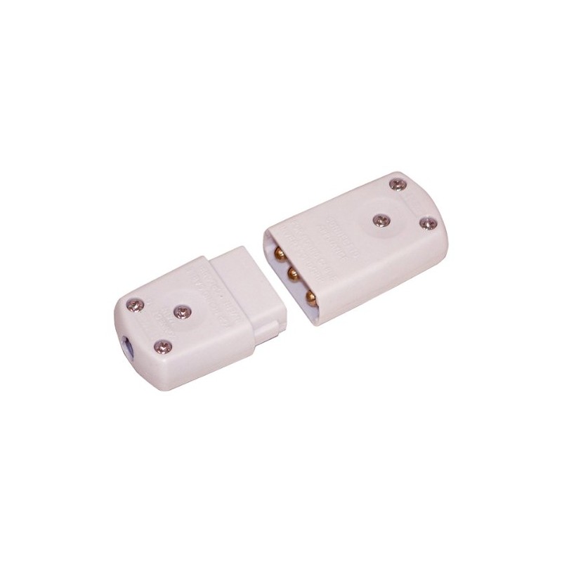 3 Pin In-line Connector, White