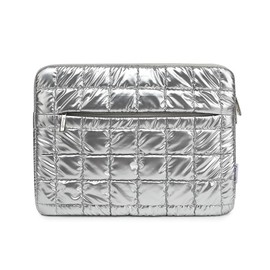 Canvas Life 360 Protective Plush Laptop Sleeve 14-14.4-inch Laptop Sleeve Bag Compatible with HP, Lenovo, Dell, ASUS, MacBook Pro 14-inch - Quilted Design(Silver, 14 inch / 14.0 inch)