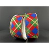 Christmas Nutcracker Plaid Wired Edge Ribbon, 1.5 Inch x 10
