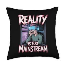 Virtual Reality Glasses for Modern Digital Players Throw Pillow