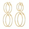 4 Pairs Stainless Steel gold silver Plated Hoop Earrings for