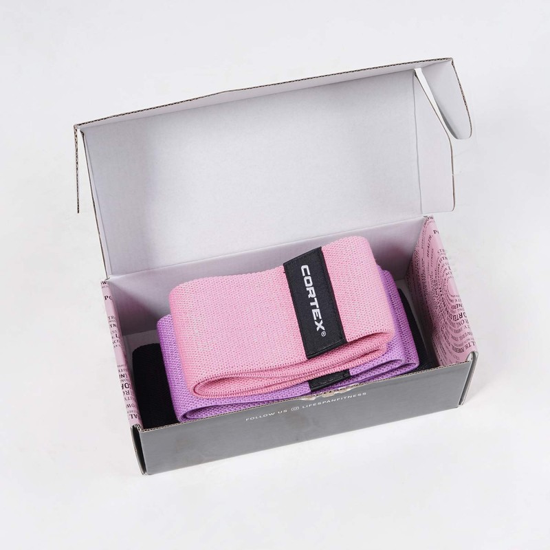 CORTEX FibraBands Fabric Premium Resistance Bands 3 Pack Workout Booty