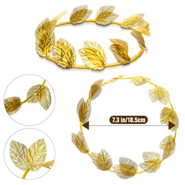 Limbeuuu 16Pcs Laurel Crown Gold Leaf Roman Head Wreath, Greek Crown for Men & Women - Party, Wedding, Prom & Festival Hair Accessories