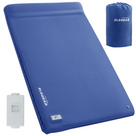 Elegear Self Inflating Sleeping Pad, Built-in Electric Pump 3.15" Ultra-Thick Memory Foam Camping Mattress Pad with Pillow Double Sleeping Pad for Camping R-Value 9.5 Foam Camp Pad for Car/Traveling