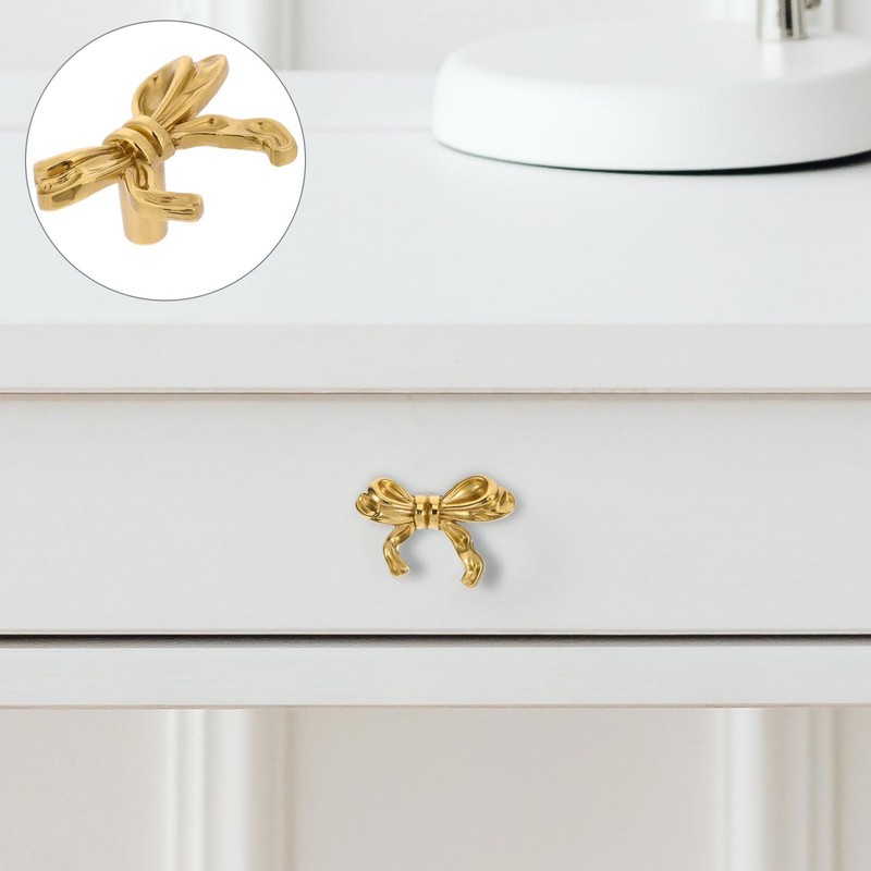 NUOBESTY Cabinet Handle, 1Pc Dresser Pulls Bowknot Cabinet Knobs Bow