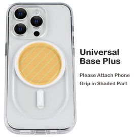 metisinno Base Plus for Phone Grip, Clear & White