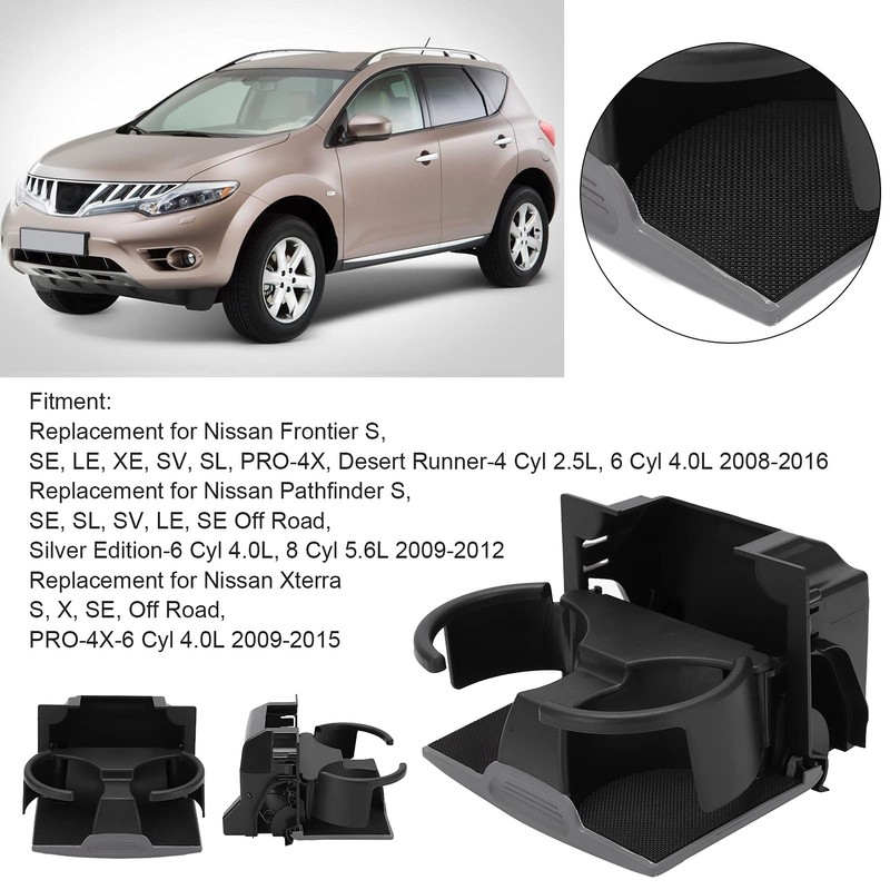 Rear Center Console Cup Holder, Black Gray Bracket 96965‑ZS00A Replacement