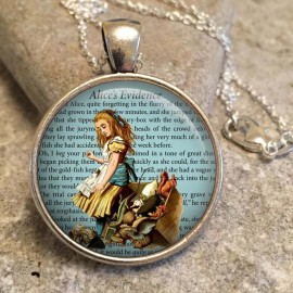 Fashion Jewelry ALICE WONDERLAND Pendant Sterling 925 Silver plated 20" Necklace men women Gift