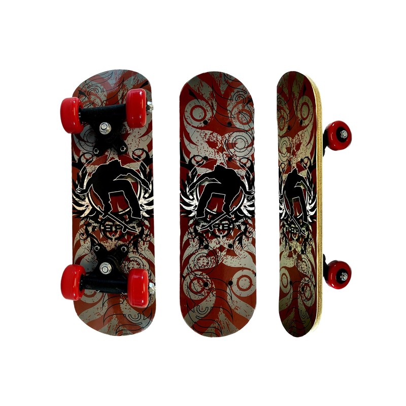 Small Skateboard, 17 x 5 Inch Double Kick Skateboard for