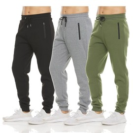Champ 지퍼 포켓 사이즈 S3XL 남성 퓨어 챔프 스웨트 팬츠 3팩 플리스 액티브 운동 [Set10] Zipper Pocket Size S3XL Men's Pure Champ Sweat Pants 3-Pack Fleece Active Wear [Set10]