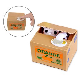 Pup Go Stealing Coin Cat Electronic Money Box, Little Panda Bamboo Piggy Bank for Kids Adults, Cute Funny Novelty Boyfriend Birthday Gifts for Boys Girls, Baby Childrens Savings Bank Money Saver Toys