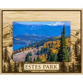 Estes Park Colorado Mountain Laser Engraved Wood Picture Frame Landscape (5 x 7)