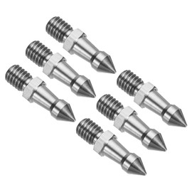 PATIKIL 3/8 Inch Thread Tripod Spike, 6 Pack Camera Tripod Ground Spike Screw Stainless Steel Spike Mount Adapter for Monopod Style 2, Silver