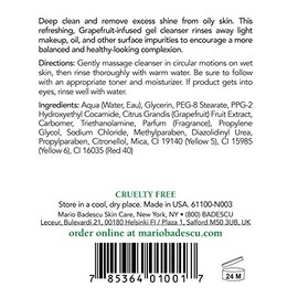 Mario Badescu Limpiador Facial Botánico Gel Lavado Ligero Aceite Mujeres Hombres Extractos Refrescantes Pomelo Aha 236