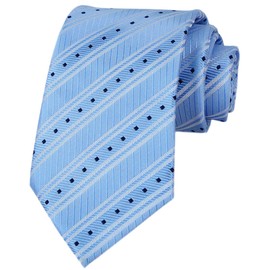 Ctskyte - Corbata clásica para hombre, tela jacquard de rayas delgadas, para negocios, fiesta formal, Azul (Baby Blue White), Talla única