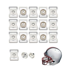 15 Pcs Sports Helmets Buckle，Stainless Steel Snap Chin Strap Buckle，Football Helmet Snaps Chin Straps，Multifunctional Helmet Repair Adapter Kits for Softball Baseball Hockey Football Sports(Silver)