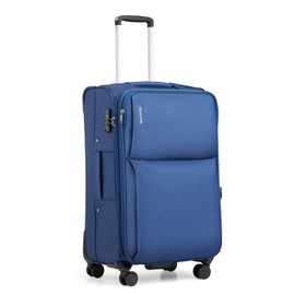 Hanke 24 Inch Luggage Expandable Softside Checked Suitcases with Spinner Wheels, Upright Rolling Luggage Suitcases with TSA Lock Travel Roller Luggage Bag for Women Men(Blue)