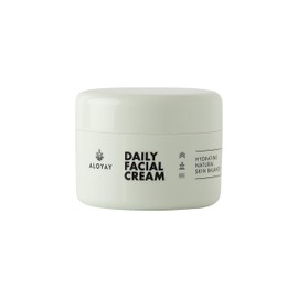 ALOYAY ® Daily Facial Cream - Day Cream with Hyaluronic on Organic Aloe Vera Base - Natural Cosmetics 100% Code Check Clean (Daily Facial Cream)