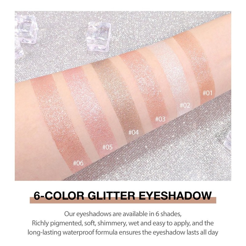 Champagne Pink Rose Monochrome Shimmer Eyeshadow Palette Makeup,Long Lasting Naturing-Looking