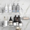 YAWSOUP Acrylic Shower Shelves 3 Pack, Clear Adhesive Shower Caddy