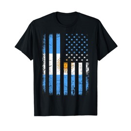 Argentinian American Flag Argentinian Roots Argentina Gift T-Shirt