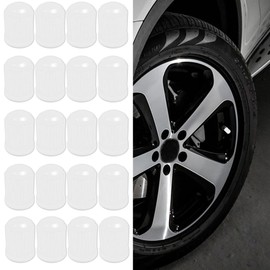 20Pcs Tire Valve Stem Caps, Tire Valve Dust Caps Air Caps Cover with O Rubber Seal, Universal Auto Accessories Corrosion Resistant Stem Covers for Trucks Motorcycles Bicycles SUVs (White)