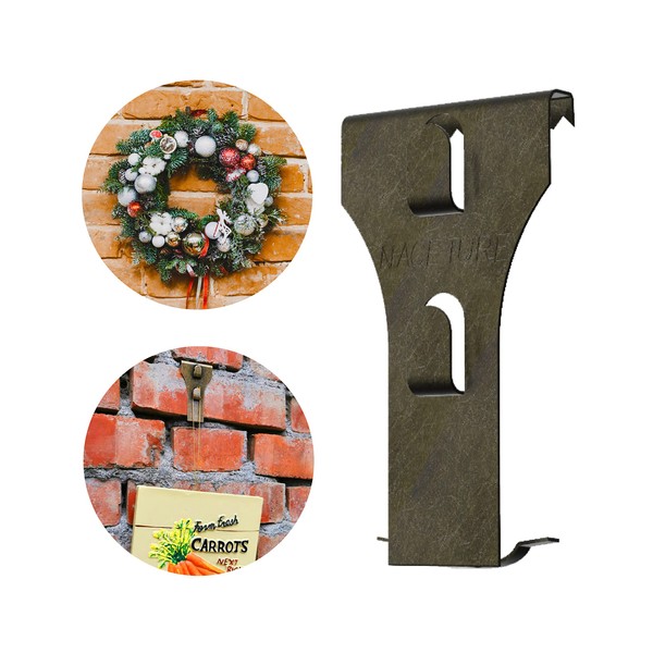 Brick Hook Clips - 4 Pack Bricks Hook Clip for Hanging Outdoors Wall Pictures, Metal Brick Hangers Fastener Hook Brick Clamps Brick Hooks Fireplace, Stone Hooks for Hanging Wreath Light Decorations