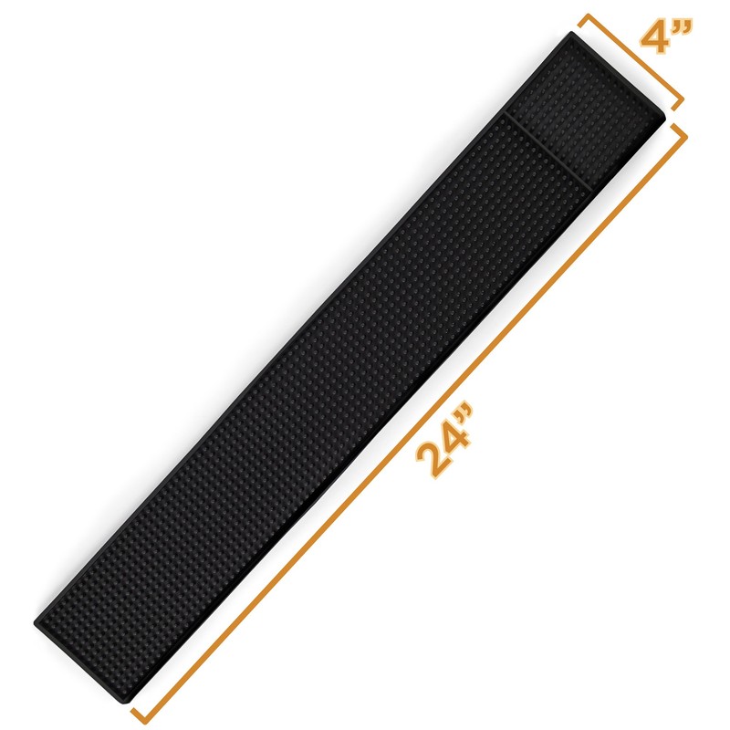 24" x 4" Rubber Bar Top Spill Mat | Professional