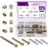 125Pcs 3-in-1 Bolt Nut Connection Crib Screws Kit,Cam Fitting with