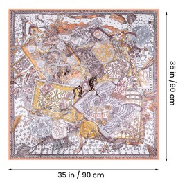 Ausolphia 100% Mulberry Silk Scarf for Women Large Square Satin Head Scarf Hair Scarves Silk Bandana Headscarf 35”