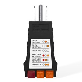 YOUBLAO Outlet Tester, Circuit Tester for Grounding Products, AC Electrical Receptacle Tester for North American Outlets, Black