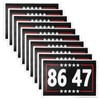 10pcs 8647 Stickers, Square Democratic Political Stickers Waterproof PVC Anti-Crime