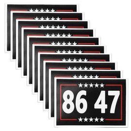 10pcs 8647 Stickers, Square Democratic Political Stickers Waterproof PVC Anti-Crime Number 47 President Decoration for Water Bottle Laptop Mobile