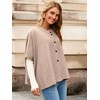 Simplee Womens Oversized Batwing Short Sleeve Cardigan Crewneck Button Down