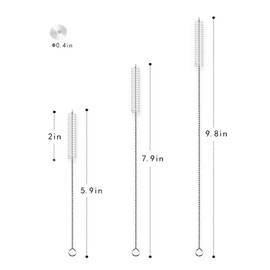 WELANGBN Drinking Straw Cleaner Brush Kit Straw Brushes 9 Pcs 3 Size Straw Cleaner Brush Reusable Extra Long Pipe Cleaners for Tumbler, Sippy Cup, Bottle and Tube Teapot