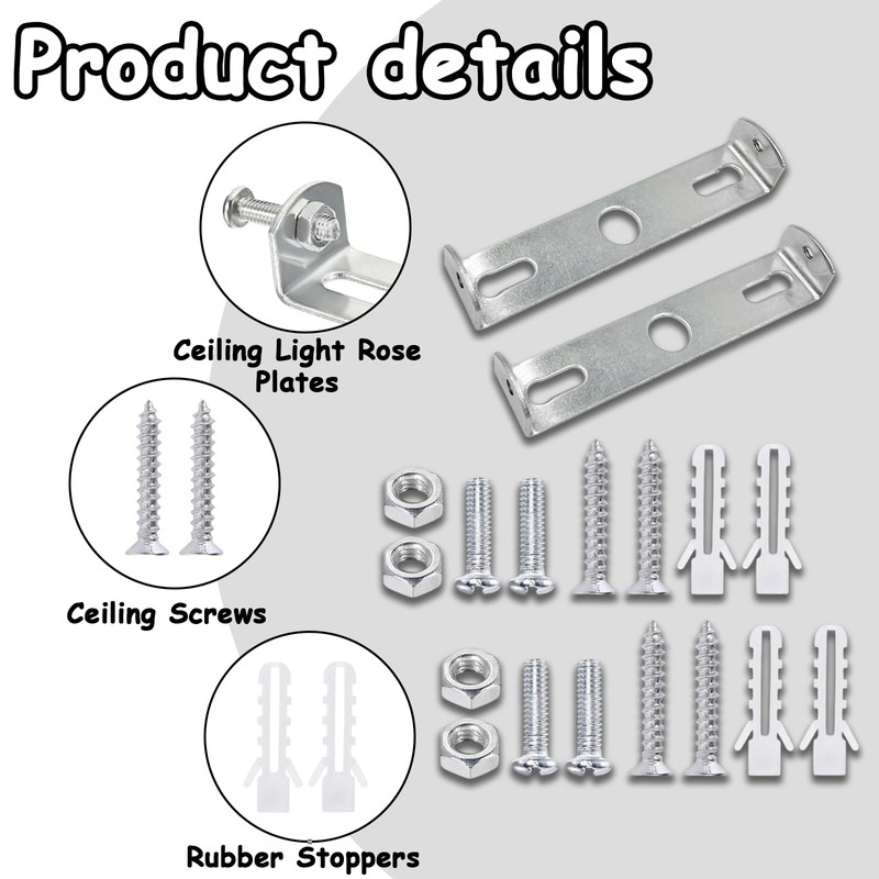 Light Fixture Ceiling Bracket, 2 Pack Pendant Light Bracket 95mm