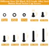 365 Pieces M4 Screws Nuts Washers Set Black, Sutemribor M4