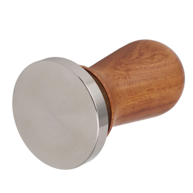 Coffee Leveler Tool Flat Base Wooden Handle 304 Stainless Steel