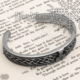 Norse American Viking Viking Mjolnir Thor's Hammer Cuff Bracelet 316L Stainless Steel