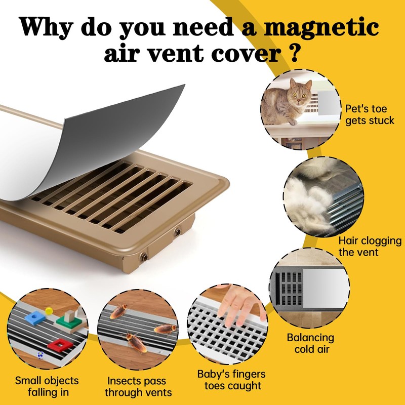 2Pack Magnetic Vent Covers,8x15.5inch Magnetic air Vent Covers for Floor
