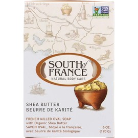South Of France SoF Triple Milled Bar Soap - With Coconut Oil & Organic Shea Butter- Vegan & Non GMO- Free From Phthalates, Sulfates & Parabens- Shea Butter - 6 oz Bar 4 Bars