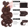 Fabimiya 8 10 12 Inch Human Hair Bundles Chocolate Brown