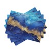 Jbofyee Blue Gold Marble Texture Placemats Set of 4 Table