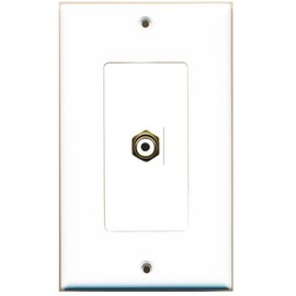 RiteAV - 1 RCA White for Subwoofer Audio Port Wall Plate Decorative - White