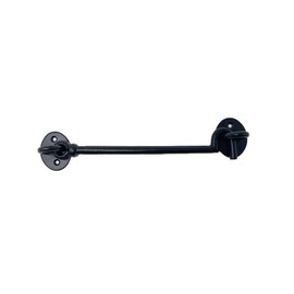 ZEROplus 203mm Cast Iron Black Japanned Cabin Hook, Latch Catch, for Garden Gates, Sheds