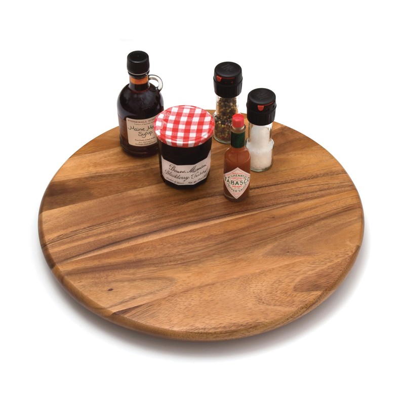 Lipper International Acacia Wood 18-Inch Lazy Susan Kitchen Turntable