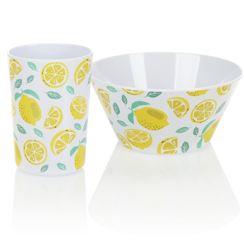 COM-FOUR® 3-Piece Tableware Set - Reusable, Reusable Tableware Made of